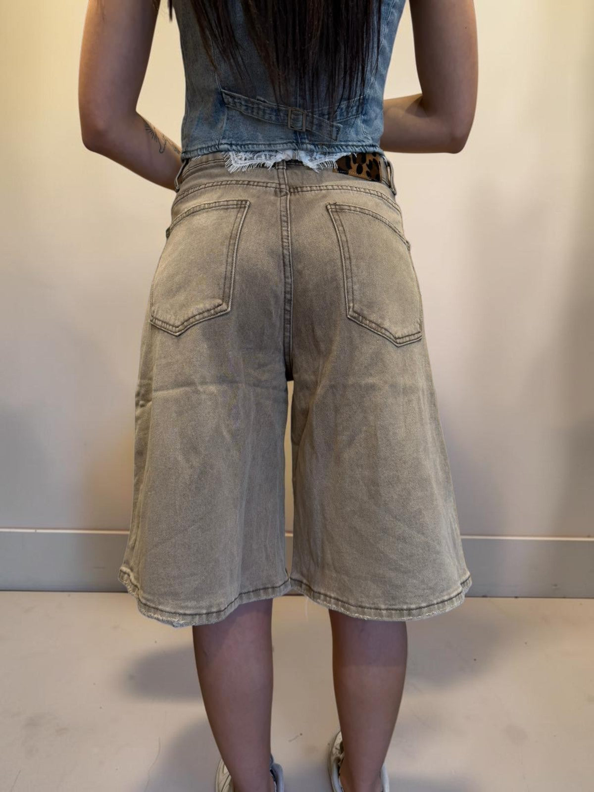 Bermuda denim sabbiato
