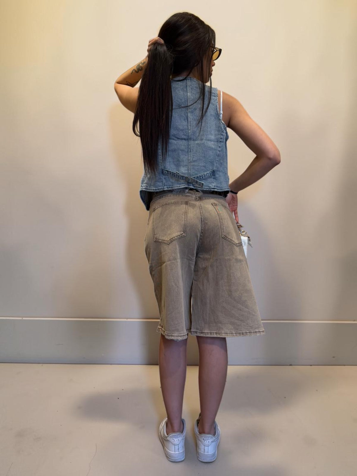 Bermuda denim sabbiato