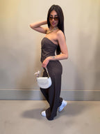 Coordinato Pantalone-Top Marrone