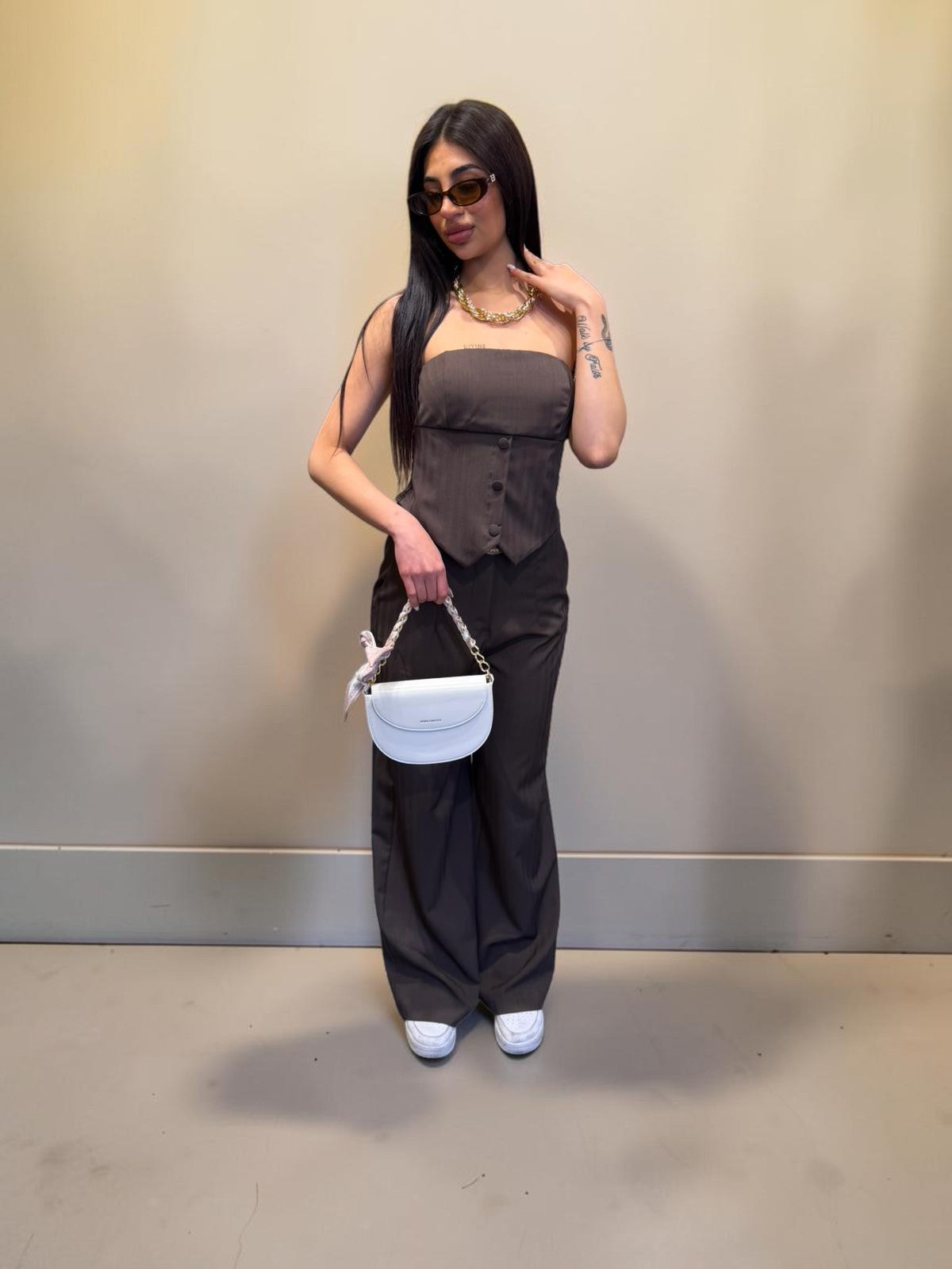 Coordinato Pantalone-Top Marrone