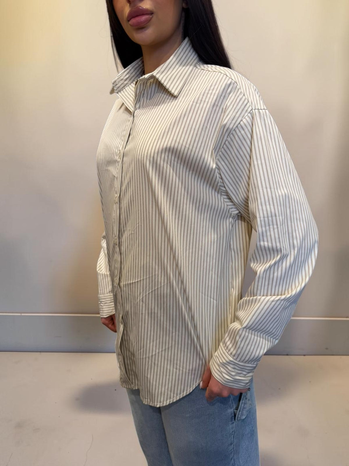 Camicia a righe in cotone