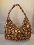 Borsa intrecciata con fili oro