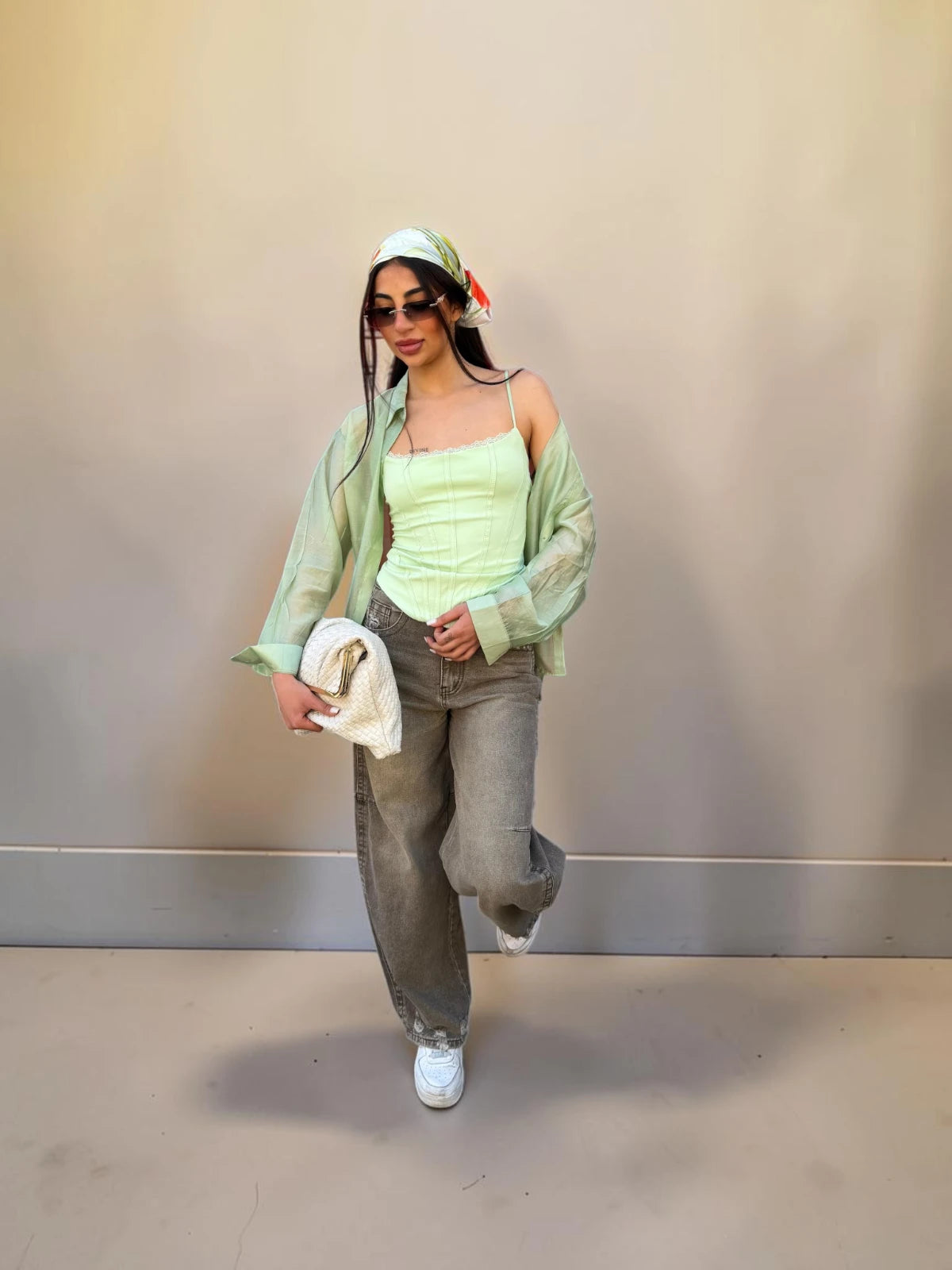 Camicia velata verde