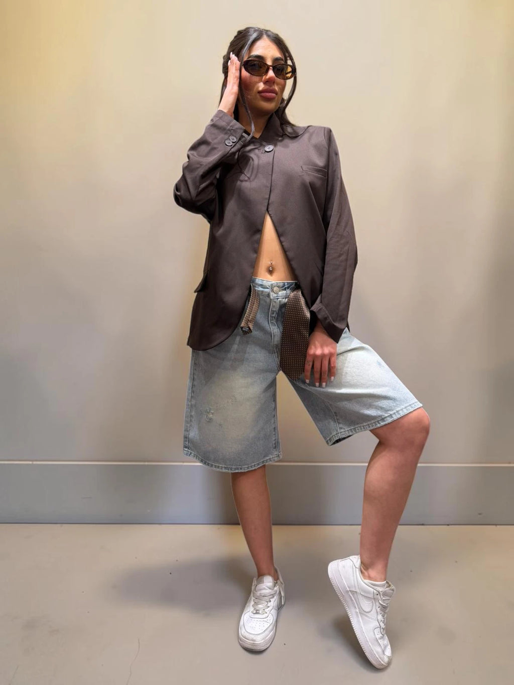 Giacca Blazer sfoderata con abbottonatura in diagonale