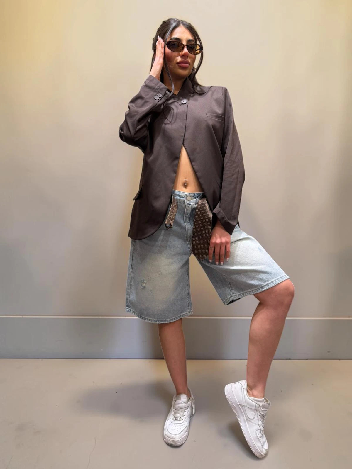 Giacca Blazer sfoderata con abbottonatura in diagonale