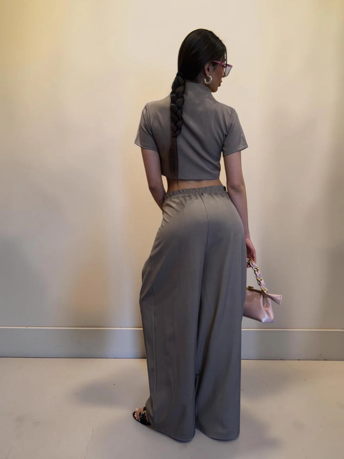 Coordinato Japan con crop top manica corta
