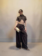 Coordinato Japan con crop top manica corta