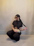 Coordinato Japan con crop top manica corta