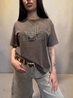 T-shirt gin tonic con perline