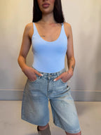 Body in lycra scollo tondo con bretellina