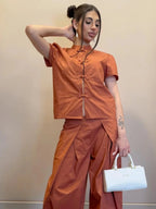 Camicia Japan con bottoni in tessuto