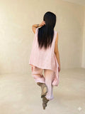 Gilet asimmetrico con bottoni in madreperla
