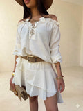 Coordinato casacca con gonna corte a balze