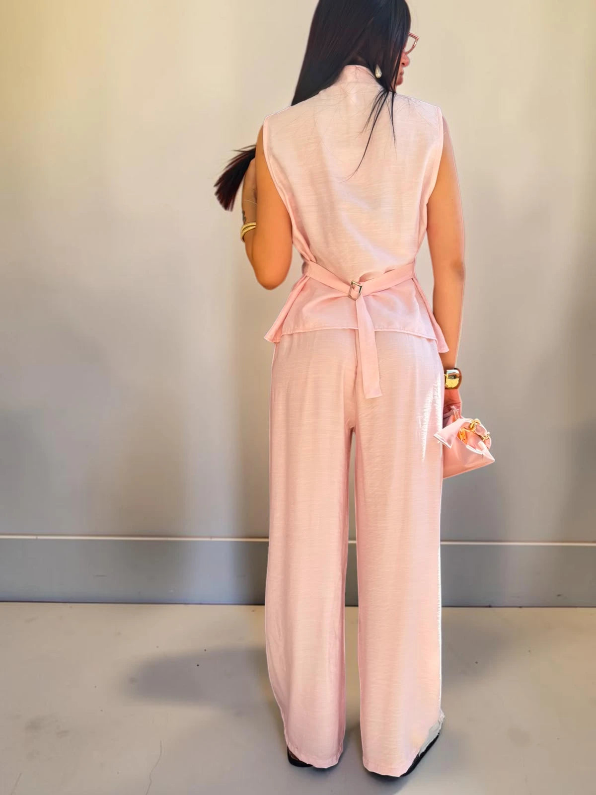 Coordinato stile japan con pantalone palazzo morbido