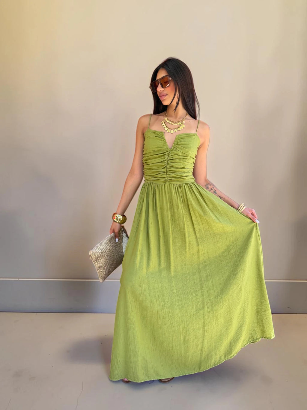Vestito lungo stile romantico