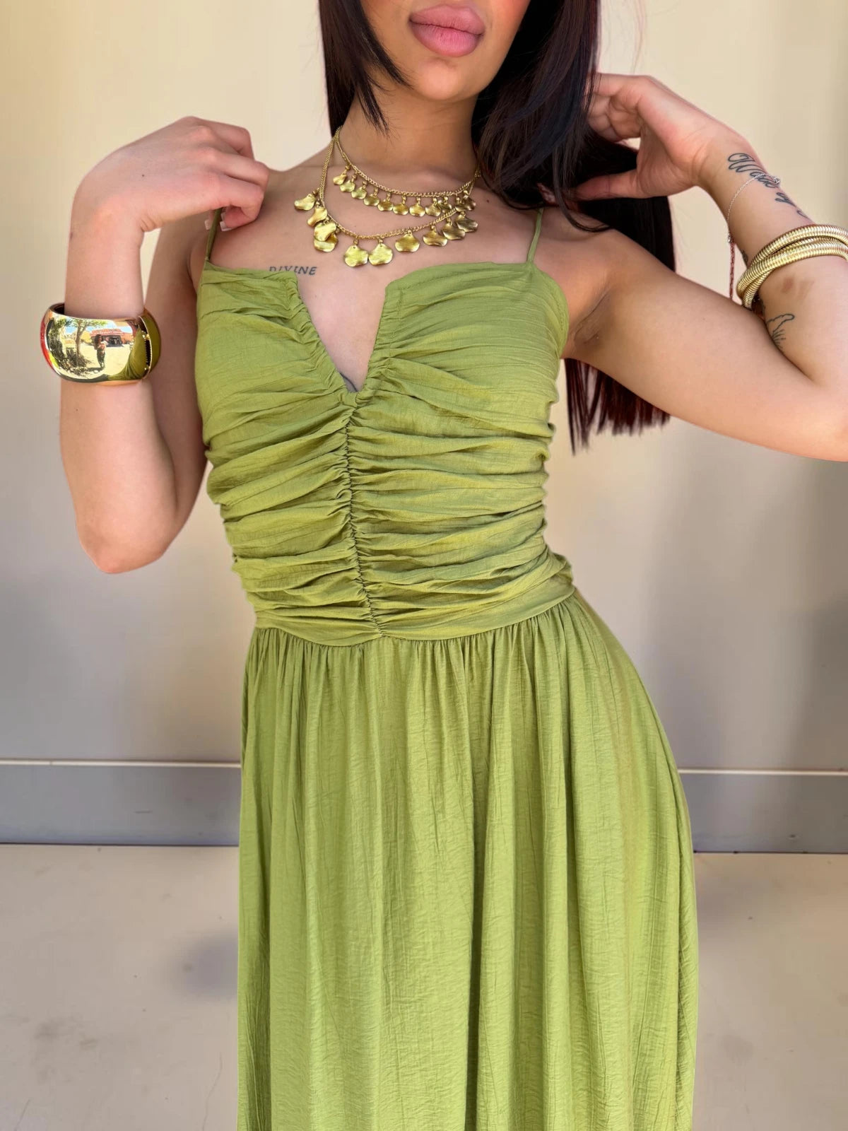 Vestito lungo stile romantico