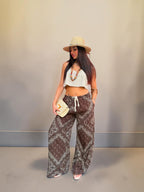 Pantalone palazzo con stampa paisley
