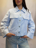 Giubbino in denim con manica a campana