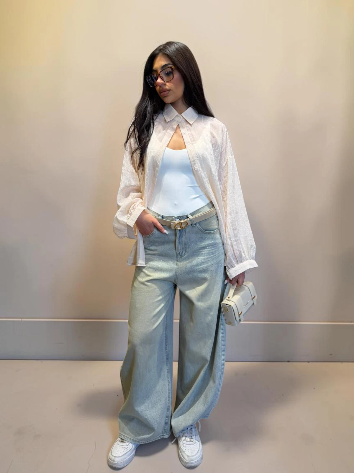 Camicia mistocotone semivelata a quadri