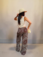 Pantalone palazzo con stampa paisley